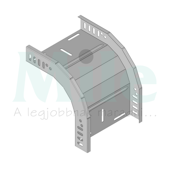 Kábeltálca bukóidom tűzálló-E90 90mm x 60mm-mag. 90° szalaghorganyzott acél KO KOPOS